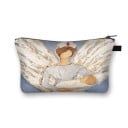 Trousse de maquillage pour femmes avec motifs médicaux Imprimé coloré Fermeture éclair avec une sangle Polyester 21,5 x 13 x 15,5 cm Cadeau 16