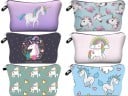 Trousse de maquillage pour femmes avec un imprimé amusant d'animaux Motif lama ou licorne ou paresseux Fermeture éclair Polyester 13,5 x 22 cm 21
