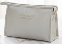 Trousse de maquillage pour femmes en cuir PU avec fermeture éclair dorée Étui élégant pour maquillage et produits cosmétiques à emporter 7