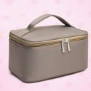 Trousse de maquillage pour femmes en forme de valise avec poignée Tissu Oxford Fermeture éclair à deux curseurs Tirettes métalliques Fond 4