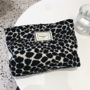 Trousse de maquillage pour femmes en tissu structuré avec motif animal Trousse spacieuse zippée pour cosmétiques et petits objets 27 x 18 cm 1