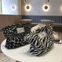 Trousse de maquillage pour femmes en tissu structuré avec motif animal Trousse spacieuse zippée pour cosmétiques et petits objets 27 x 18 cm 5