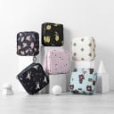 Trousse de maquillage pour femmes Petit étui carré pour serviettes hygiéniques et petits objets Zip Imprimé joyeux Polyester 13 x 13 x 4 cm 7