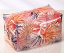 Trousse de maquillage pour femmes Transparente avec impression colorée Forme carrée Zip avec curseur en métal PVC 18 x 10 x 11 cm 2