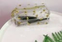 Trousse de maquillage transparente pour femmes en PVC avec imprimé de fruits, cœurs ou fleurs Fermeture éclair Dimensions 10 x 19 x 10 cm 5