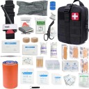 Trousse de premiers secours tactique de voyage pleine 22x10x17 cm Sac à dos médical étanche avec éléments réfléchissants outdoor 2