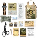 Trousse de secours tactique avec accessoires pour premiers secours 25x20x10 cm Trousse IFAK équipée avec un garrot, des ciseaux et des bandages 8