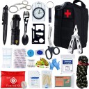 Trousse de secours tactique de voyage pleine Sac à dos médical de premiers secours 24 pièces Sac à dos étanche avec éléments réfléchissants outdoor 2