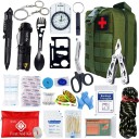 Trousse de secours tactique de voyage pleine Sac à dos médical de premiers secours 24 pièces Sac à dos étanche avec éléments réfléchissants outdoor 6