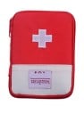 Trousse de voyage pour médicaments et fournitures médicales Poches et élastiques à l'intérieur Fermeture éclair Croix blanche sur le devant 1