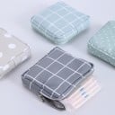 Trousse de voyage pour produits d'hygiène Étui pour serviettes et petits cosmétiques Fermeture éclair Coton Dimensions 13 x 13 x 3 cm 7