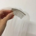 Trouwsluier 2 lagen Tulle sluier met kam Eenvoudige lange sluier tot de vingertoppen Trouwaccessoire 2