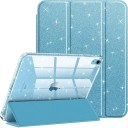 Třpytivé pouzdro na tablet iPad 10,2 palce 7. 8. i 9. generace s držákem na pero průhledná záda a skládací stojánek plastové provedení 3