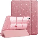 Třpytivé pouzdro na tablet iPad 10,2 palce 7. 8. i 9. generace s držákem na pero průhledná záda a skládací stojánek plastové provedení 1