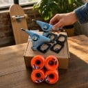 Trucks de Skateboard CX4 6,25 polegadas com rodas e rolamentos Conjunto completo com arruelas e parafusos Trucks cinzentos Para montagem 6