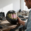 True Color Auto-Darkening Rechargeable Welding Helmet Viewing Area 11.3 x 8.9 cm Shade 4/5-9/9-13 Material PA For Welding 4