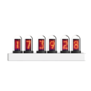 Tube Alarm Clock with Colourful Lights 169 x 53 x 578 mm Modern Design with 6 Alarms and Dial Selection Option 3