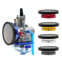 Tubo di aspirazione per carburatore 50 mm con rete in lega di alluminio CNC Filtro d'aria universale per motociclette Aspirazione motore 1