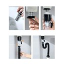 Tubulatură flexibilă de scurgere pentru chiuvetă cu rezistență la mirosuri, oțel inoxidabil, negru, utilizare în bucătărie și baie 2