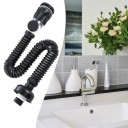 Tubulatură flexibilă de scurgere pentru chiuvetă cu rezistență la mirosuri, oțel inoxidabil, negru, utilizare în bucătărie și baie 6