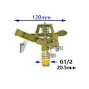 Tuinsproeier met metalen impuls 360° instelbaar 12 cm schroefdraad 1/2" zinklegering voor gazon 6