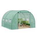 Tunelový skleník s dveřmi a okny rozměr 300 x 300 x 200 cm z ocelové trubky 19 mm a PE síťoviny 140 g/m² zelený na rajčata a zeleninu 1