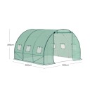 Tunelový skleník s dveřmi a okny rozměr 300 x 300 x 200 cm z ocelové trubky 19 mm a PE síťoviny 140 g/m² zelený na rajčata a zeleninu 2