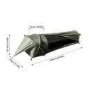Tunelový stan pre jednu osobu vodoodolný 230 x 76 x 66 cm polyester a oxfordská tkanina hliníkové tyče zelený na kempovanie a turistiku 3