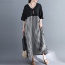 Tunic Dress with Checked Skirt 5