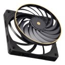 Tunn fläkt för datakabinett 120 x 120 x 15 mm TL-B12015 EXTREM med 4-pin kontakt svart med gyllene kant för kompakta PC 2