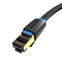 Tunn platt ethernetkabel Cat8 RJ45 40Gbps 50 cm SFTP PVC svart 2000 MHz för stabil anslutning av router, modem och PC 2