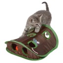 Tunnel pour chats pour cacher des jouets 30,5x30,5x11,5 cm Tissu bruissant Jouet olfactif pour friandises Cachette interactive pour chats 2