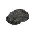 Tupé pro muže vlnitá vlasová náhrada 0,12–0,14 mm Tenká kožní báze 17,8 x 22,9 cm Pravé lidské vlasy Hustota 120 % Barva černá s 40 % šedé 1
