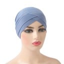 Turban féminin avec design croisé en lycra, couvre-chef élastique pour un usage quotidien et des occasions sociales 3