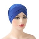 Turban féminin avec design croisé en lycra, couvre-chef élastique pour un usage quotidien et des occasions sociales 7