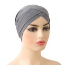 Turban féminin avec design croisé en lycra, couvre-chef élastique pour un usage quotidien et des occasions sociales 2