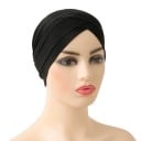 Turban féminin avec design croisé en lycra, couvre-chef élastique pour un usage quotidien et des occasions sociales 11