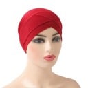 Turban féminin avec design croisé en lycra, couvre-chef élastique pour un usage quotidien et des occasions sociales 12