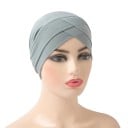Turban féminin avec design croisé en lycra, couvre-chef élastique pour un usage quotidien et des occasions sociales 15