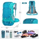 Turistický batoh 50 l s pláštěnkou Odolný s bočními kapsami na bederním pásu a předními šňůrami Unisex Na trekking kempink a horolezectví 6