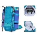 Turistický batoh 50 l s pláštěnkou Odolný s bočními kapsami na bederním pásu a předními šňůrami Unisex Na trekking kempink a horolezectví 8