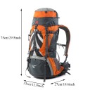Turistický batoh 70 + 5 l s pláštěnkou 75 x 33 x 27 cm Nylon Nastavitelný nosný systém Unisex Na trekking kempink a horolezectví 6