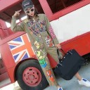 Tuta da donna con immagini e scritte A2046 2