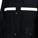 Tuta da pioggia unisex per moto giacca e pantaloni design riflettente nero impermeabile e antivento in gomma PVC 3