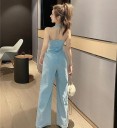 Tuta in denim da donna B867 3
