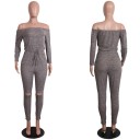 Tuta lavorata a maglia da donna J1836 5