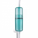 Tuyau auriculaire en silicone avec canule nasale et partie cylindrique transparente, longueur 4 m, silicone, blanc et turquoise, pour inhalation nasale 4