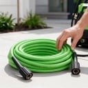 Tuyau haute pression pour nettoyeurs haute pression 10 m Embouts M22 14 et 15 mm 200 bar PVC souple Avec raccord en laiton Vert Pour le lavage 2