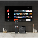 TV Box 8K UltraHD Android 14 Streamovací přehrávač médií 2+16GB HDMI WiFi 2.4G 5G Bluetooth dálkový ovladač s hlasovým ovládáním 2