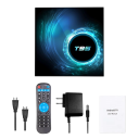 TV Box Android 14 Streamovací přehrávač médií 6K 30fps 4+32GB HDMI kabel IR dálkové ovládání WiFi 2.4G 5G 100M Ethernet Bluetooth USB 2
